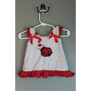 DDG Darling Baby Girls Sleeveless Red Ladybug Shirt/ Dress 12M